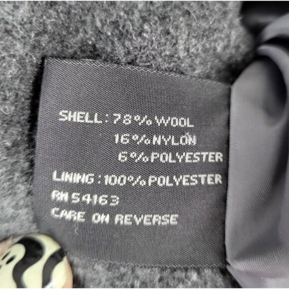 Women's SIZE 4 Kenneth Cole Wool Blend Pea Coat Winter Jacket Gray Warm Classic - Picture 5 of 6